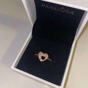 Pandora Heart Ring in Rose Gold